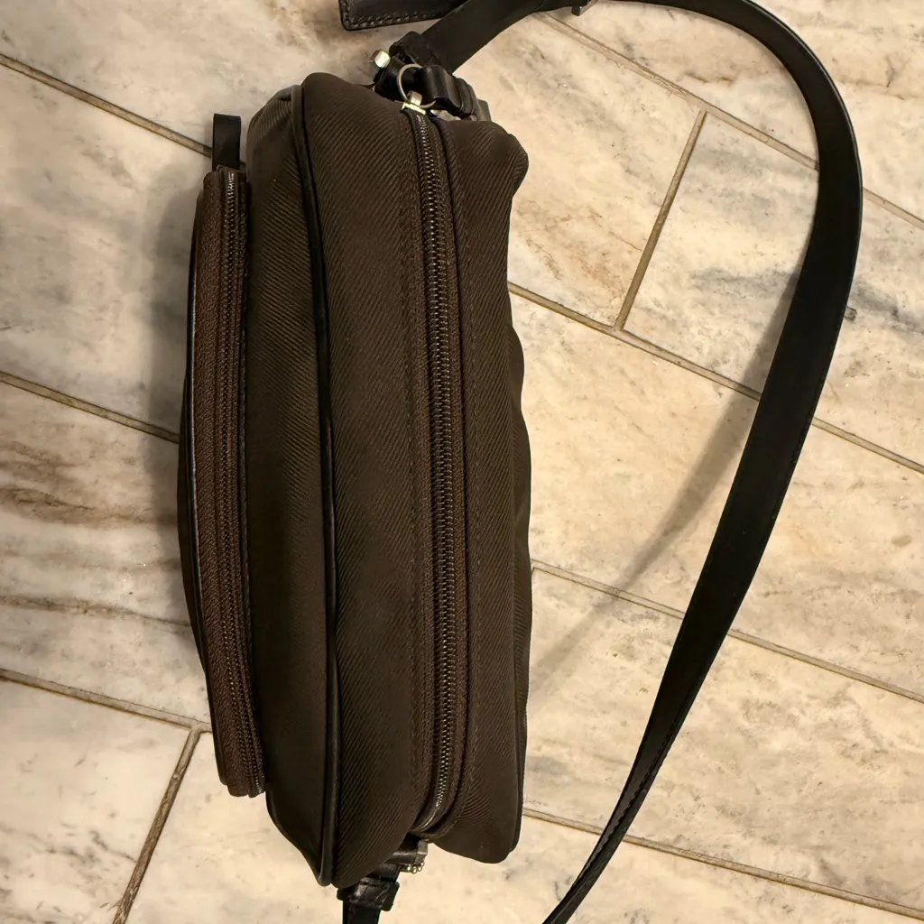 NEW Coach Brown/Black Shoulder nylon/leather camera Bag w/tag 7433 Vintage - Image 7