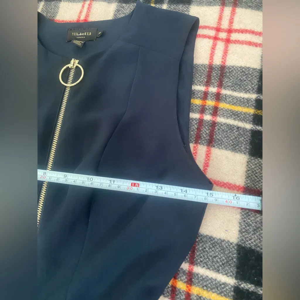 Ted Baker Cosetee Pergola Zip Front Jumpsuit Size 0 Women, Black Floral Cropped - Image 7