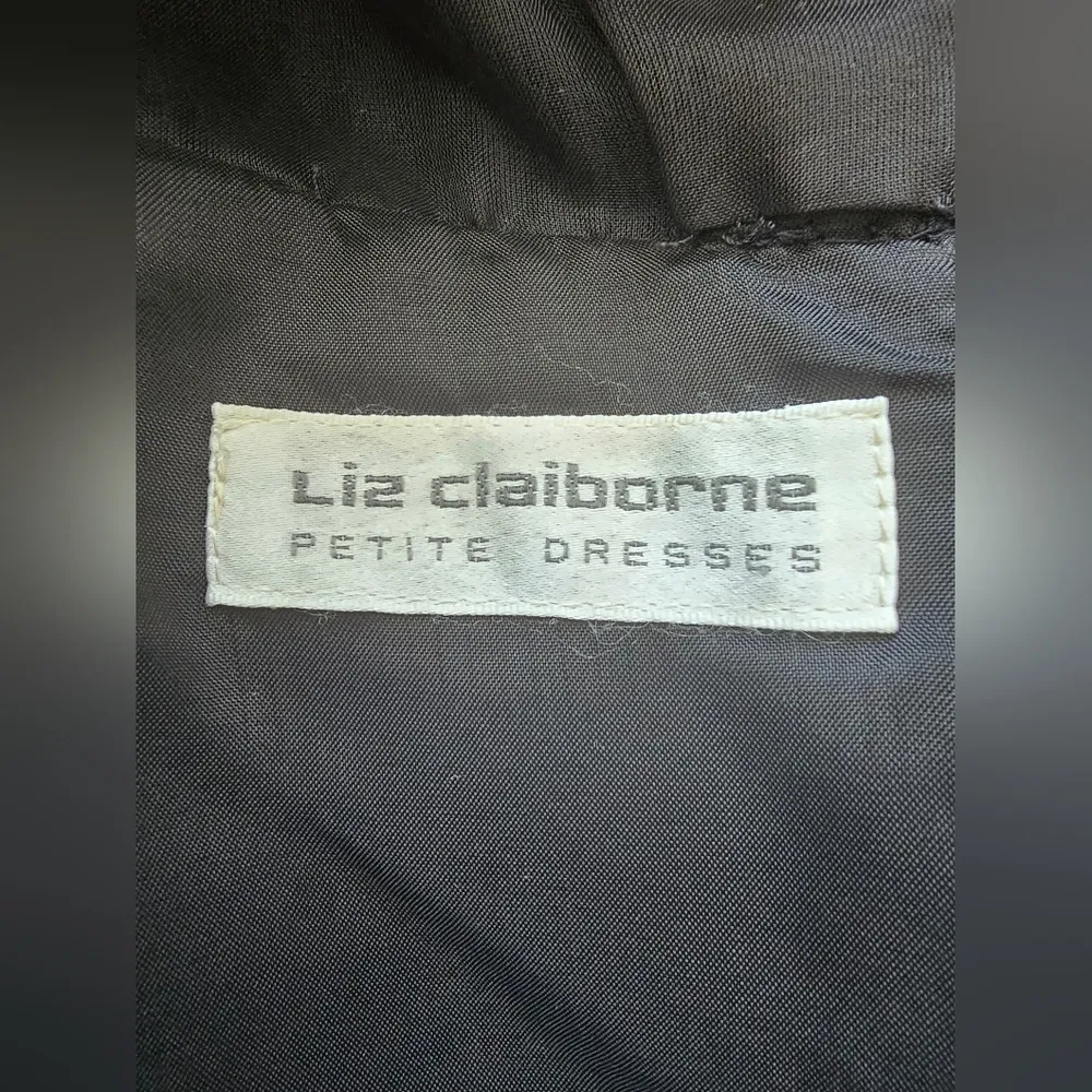 Vintage Black Velvet Lace Dress by Liz Claiborne Size 12 Petite - Image 5