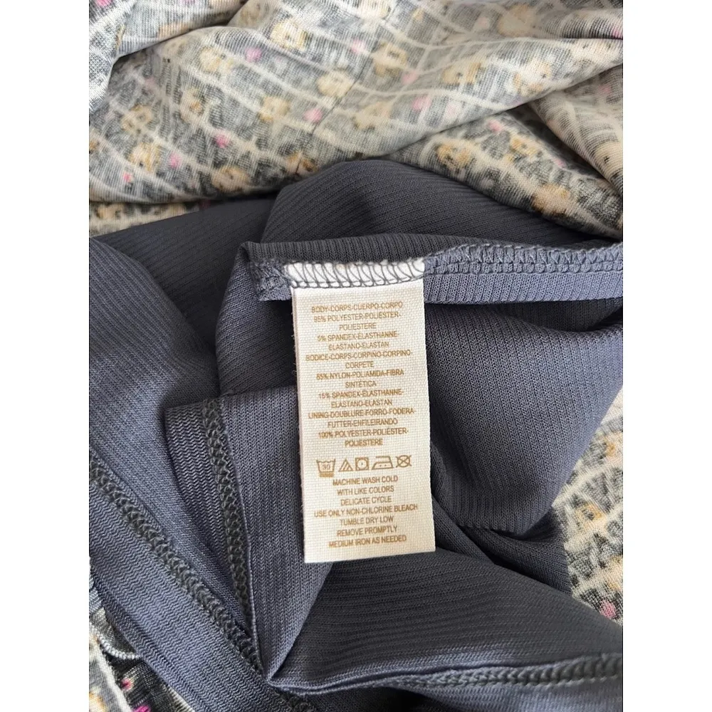 Free People Women's Gray Floral Mesh Ruffle Shimmy Bodycon Mini Dress Size S - Image 7