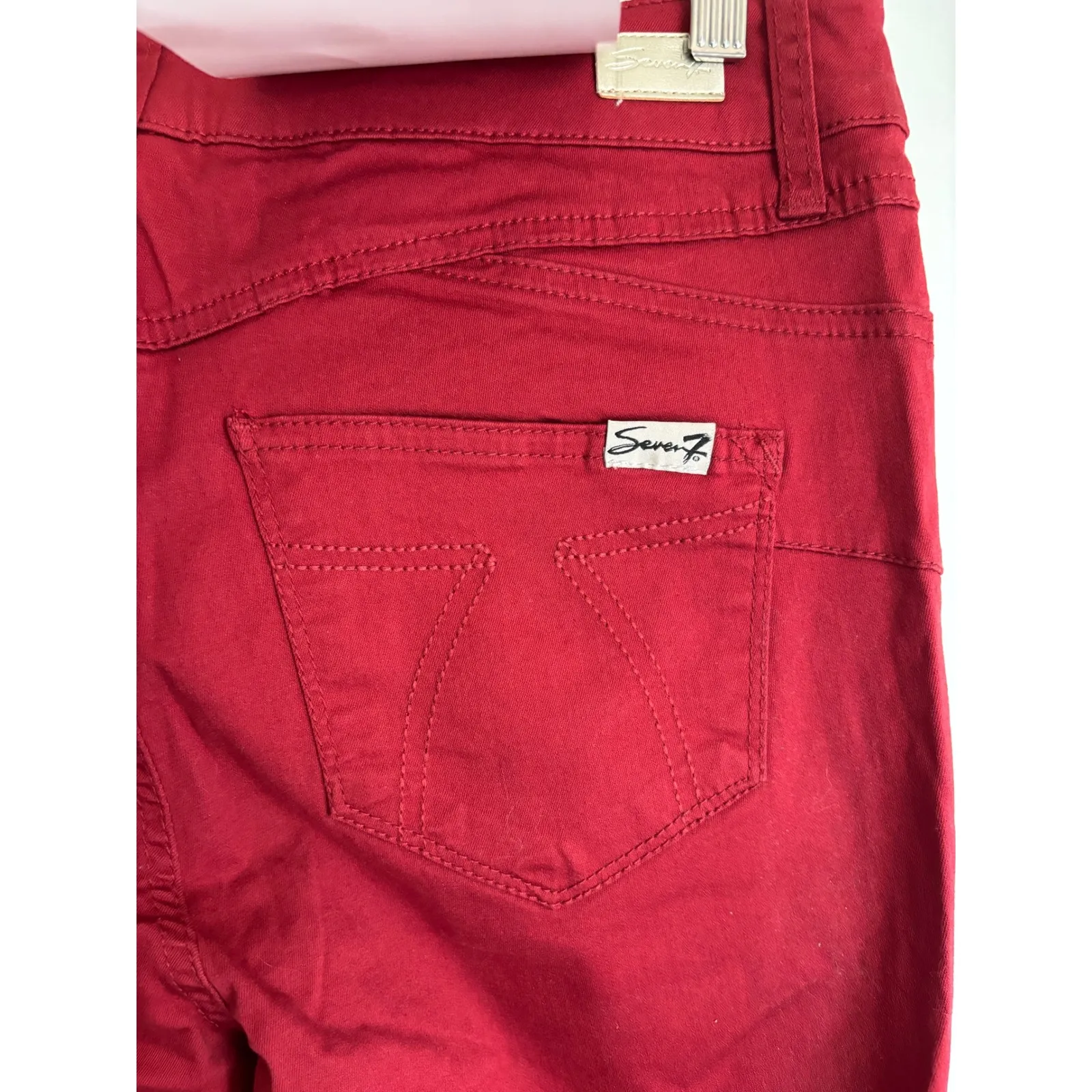 Seven7 High-Rise Skinny Jeans with Booty Shaper Size 8 NWT Red Dahlia MSRP $69 - Image 10