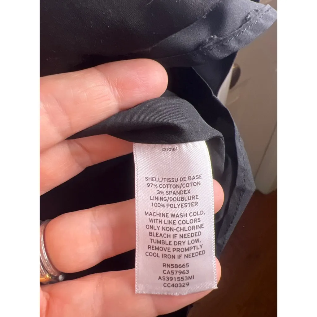 1901 Black Pleated A-Line Skirt Women’s 8 Cotton Stretch Lined Capsule minimali - Image 5