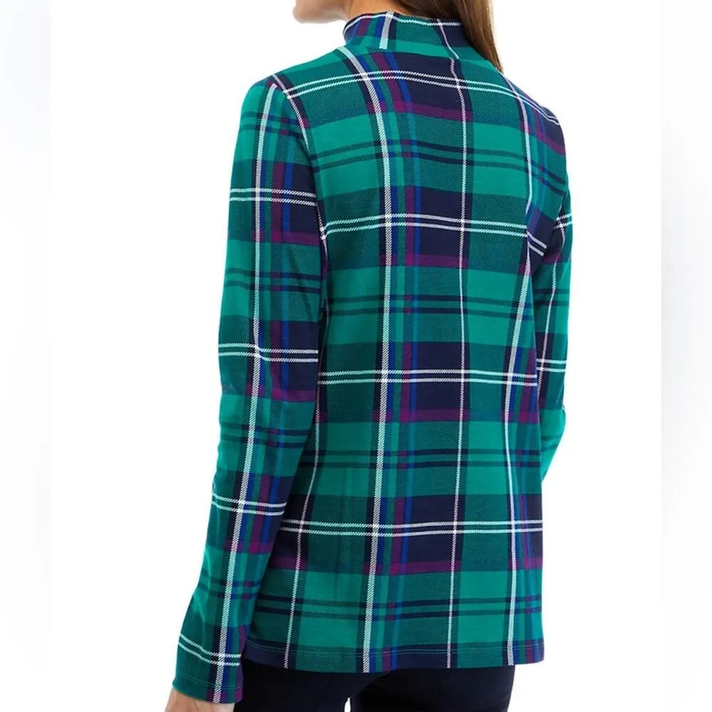 Kim Rogers size medium emerald holiday plaid mockneck longsleeve green plaid NWT - Image 4
