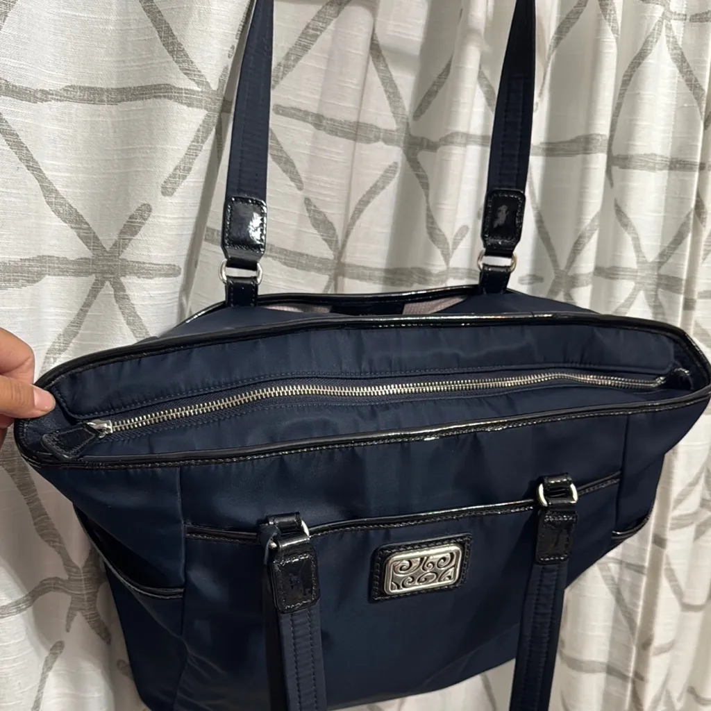 Brighton Rudy Tote Navy Blue Bag with Silver Accents - Image 16