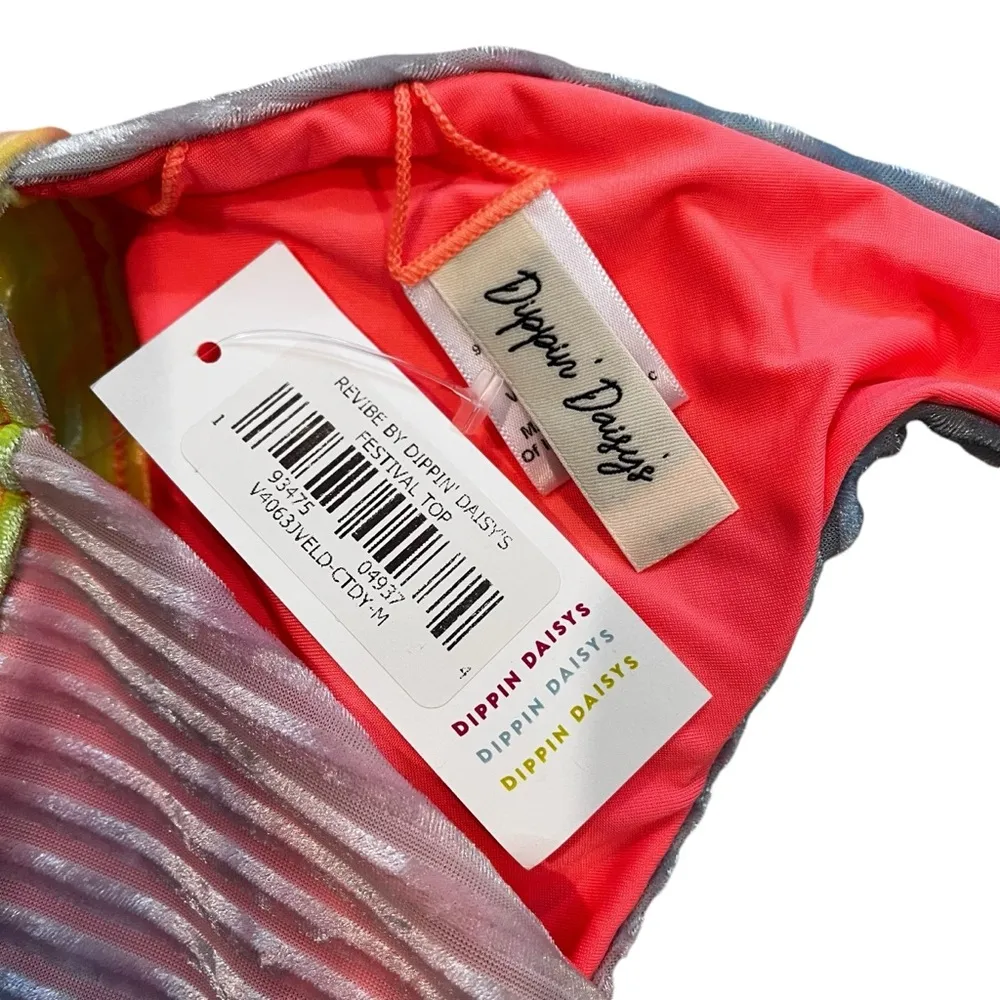 Revibe Dippin Daisy’s Festival Top, Velvet Candy Tie Dye, Sz M - Image 13