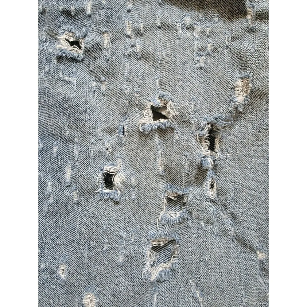 Pacsun Men 32" Slim Shorts Diamond Stash Distress Denim Vertical Stretch Holes - Image 8