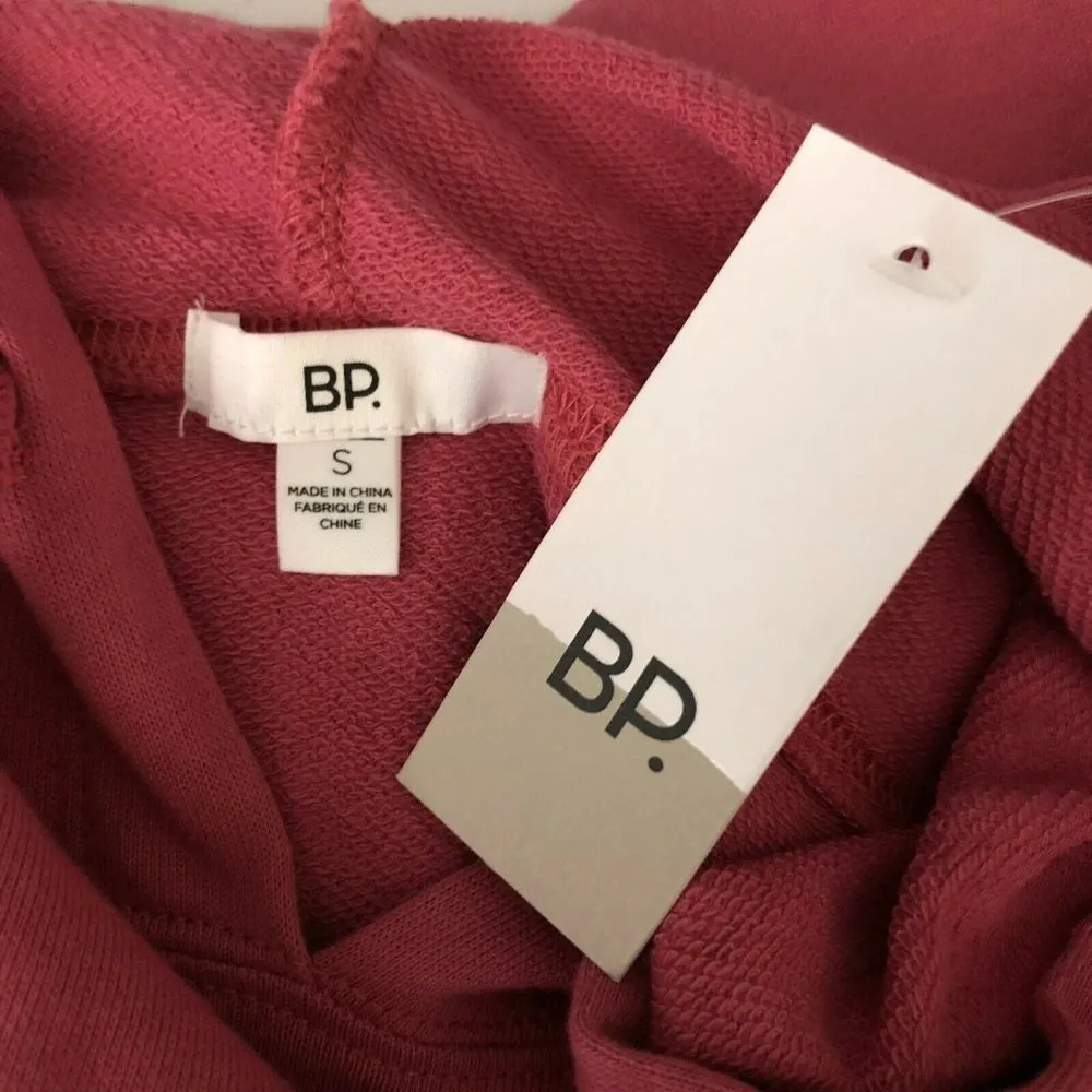 BP Womens Hoodie Pullover Pockets Long Sleeve Basic Pink Size S - Image 3