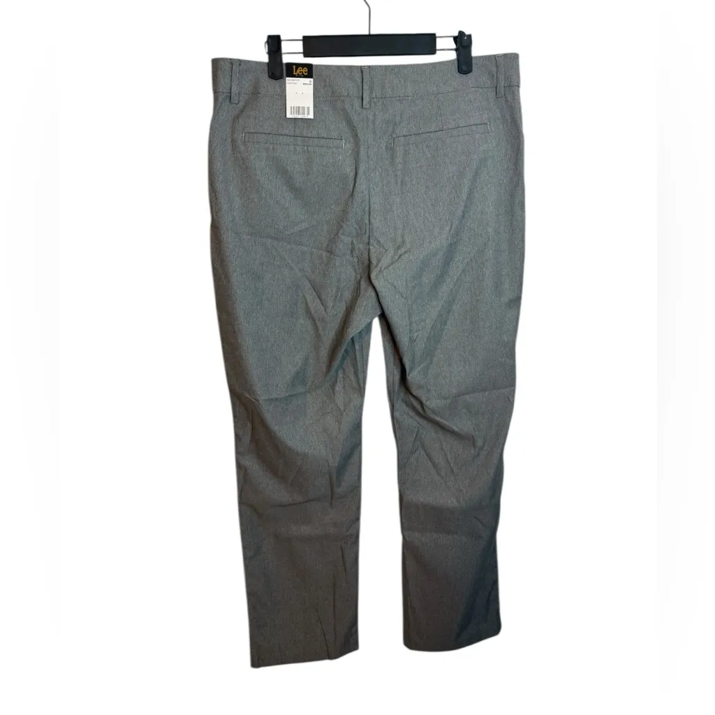 Nwt Lee Mid Rise Straight Leg Ash Heather Stretch Wrinkle Free Pants - Image 3