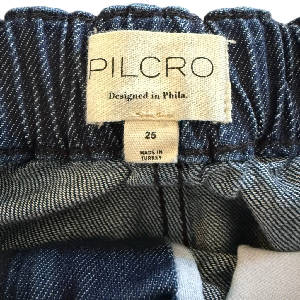 Anthropologie Pilcro Blue Denim Joggers Size 25 Elastic Hem Boho Casual - Image 7