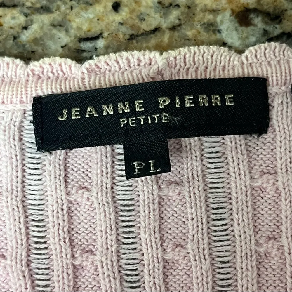 Jeanne Pierre Pink Cotton Ruffle Trim Cardigan Sweater Coquette Y2K Cottage PL - Image 9