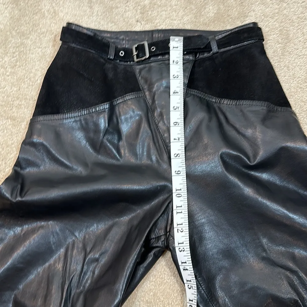 Vintage Berman’s Korea Leather High Rise Ankle Women Pants VTG 8 Approx 4 Petite Black Size 4P - Image 8