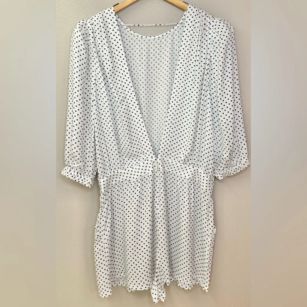 WeWoreWhat Ivory and Black Polka Dot Dress - Image 5