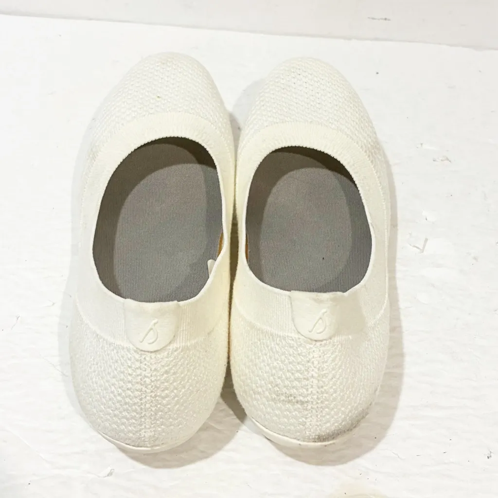 ALLBIRDS White Knit Tree Breezers Ballet Flats Hush Size 9 - Image 4