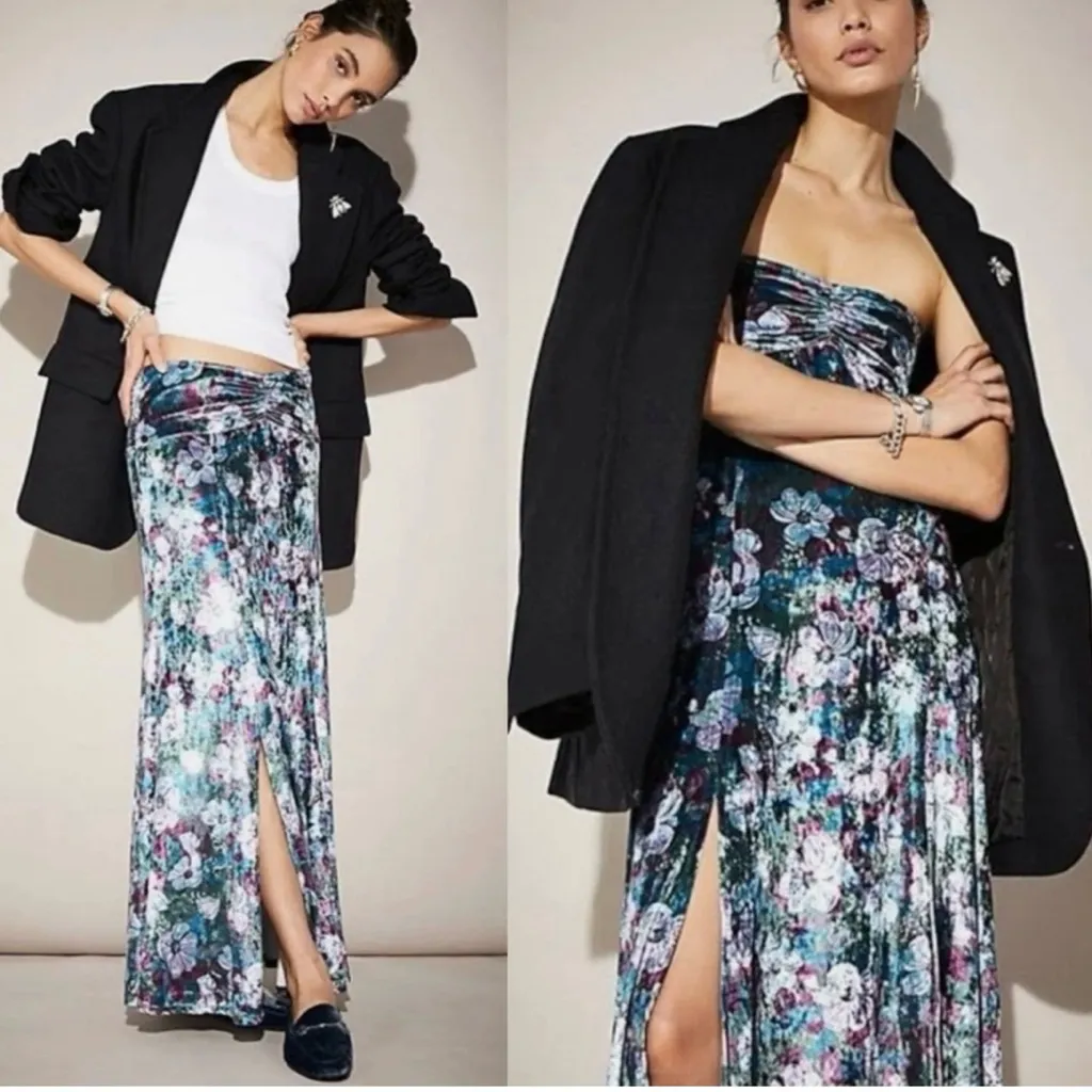 Free People Carpe Diem Convertible Maxi Skirt Dress Sea Glass XS Mermaid Fairy - Image 2