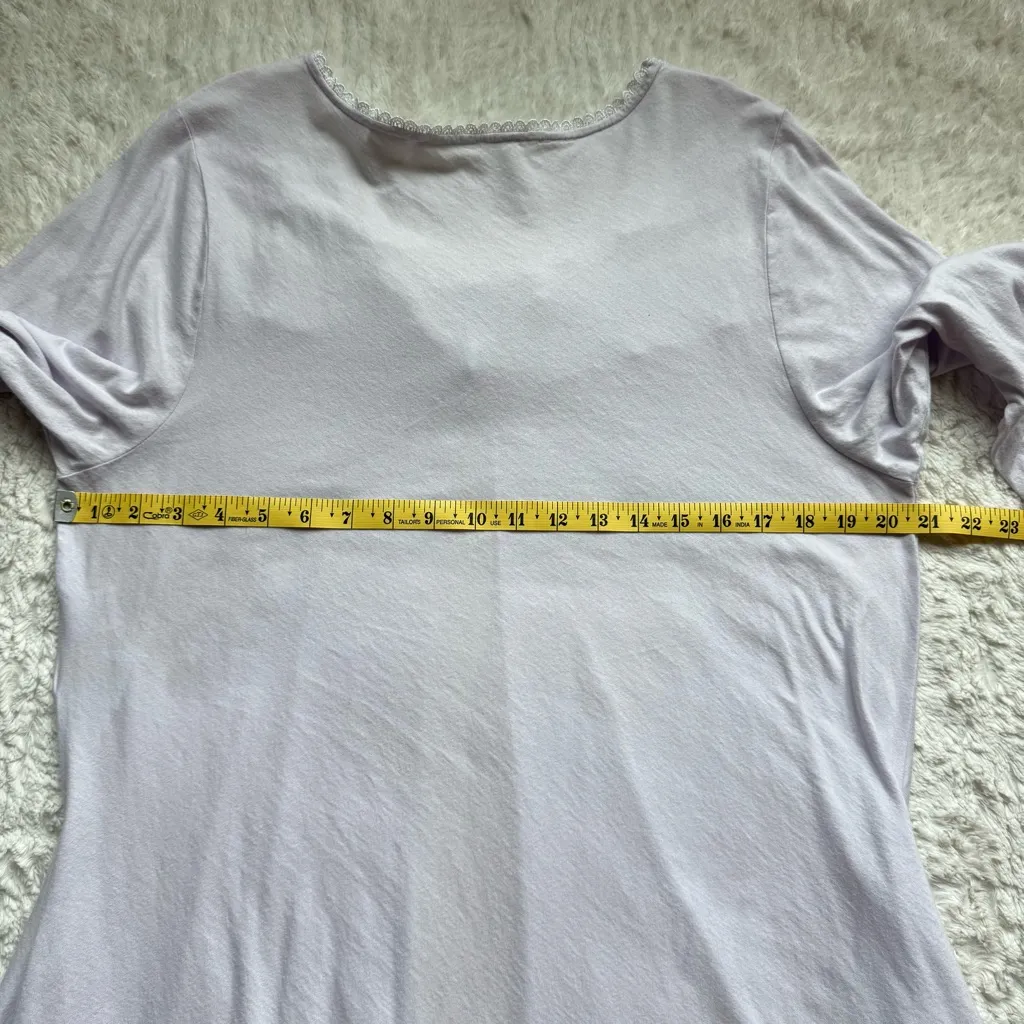 Eileen West Cotton Modal Open Front Robe L Lilac Lace Tradwife Cottage Rustic Purple Size L - Image 12