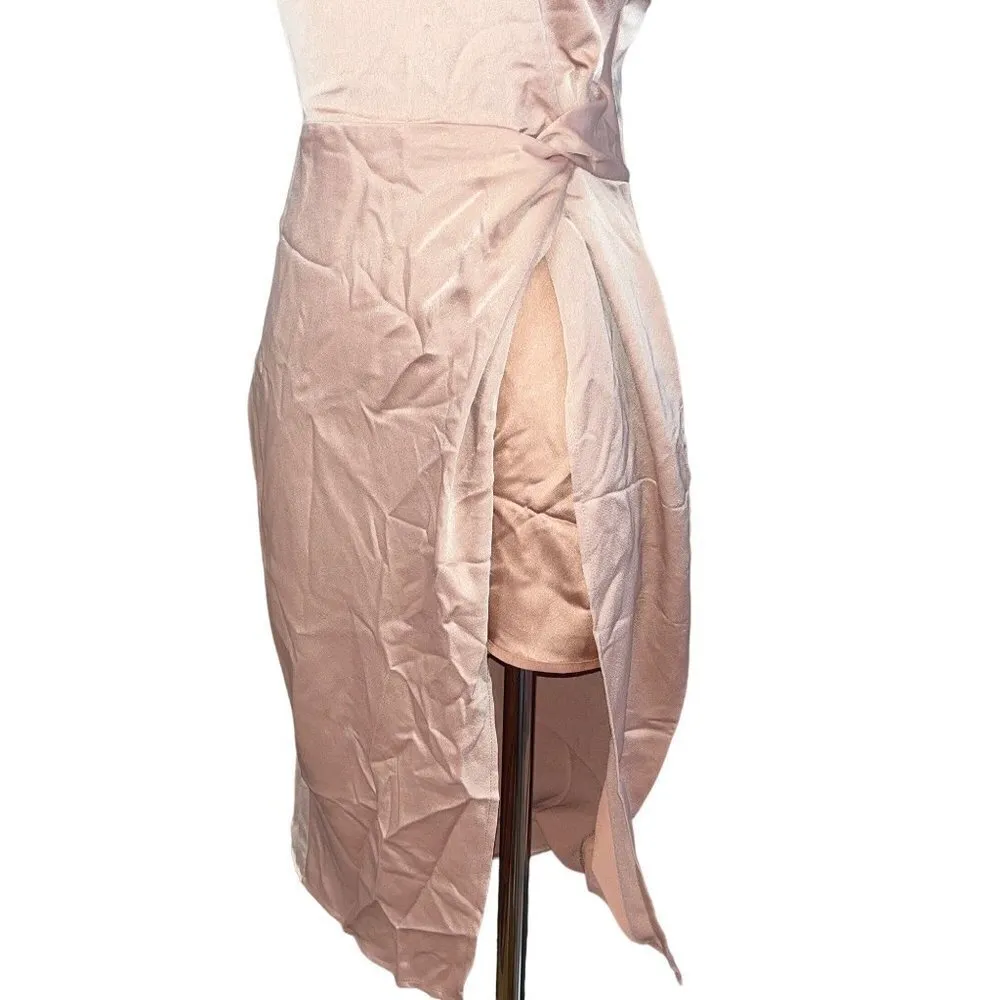 NBD Georgia Dress in Blushed Nude Small New Womens Satin Cocktail Party - Image 6