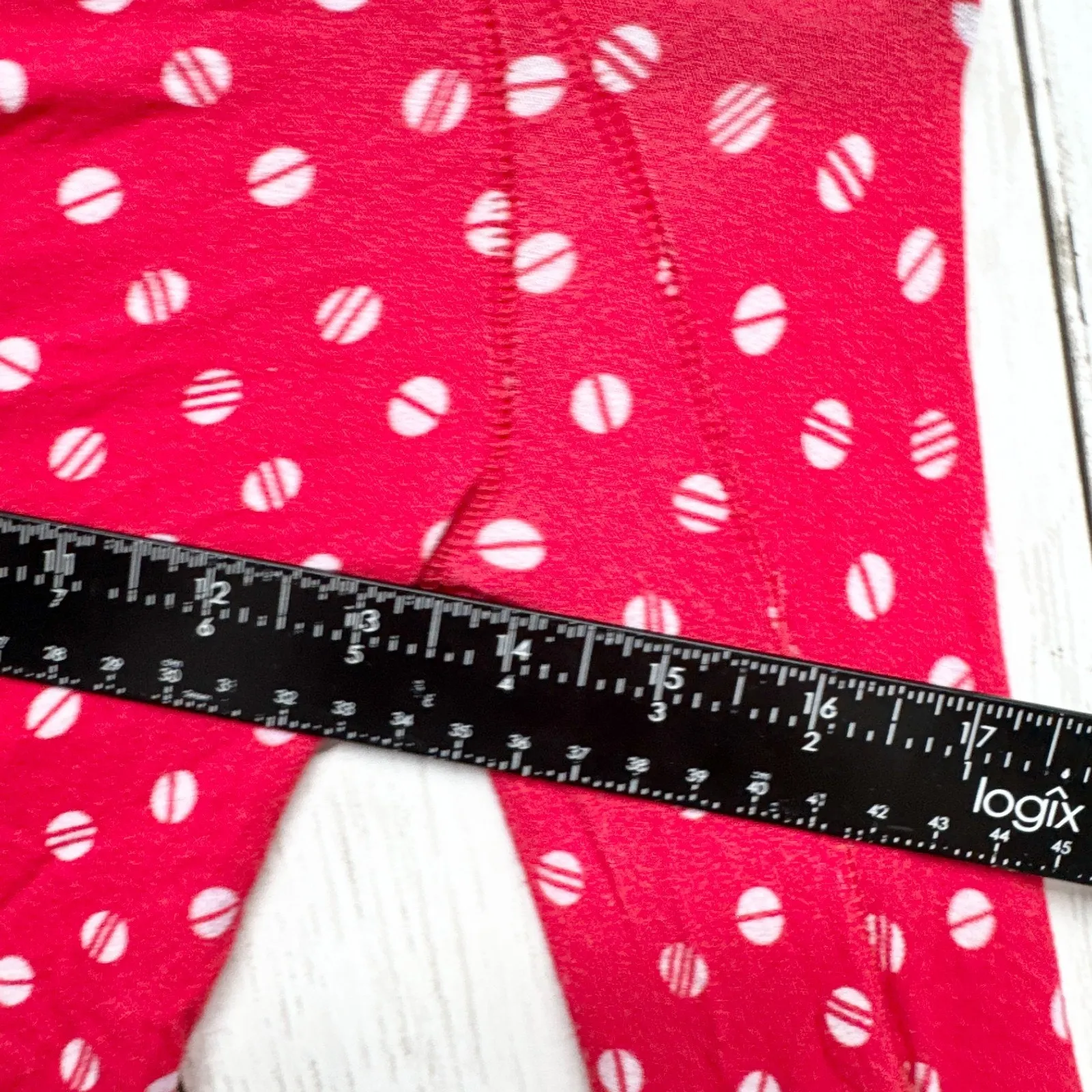 We The Free Top Women Size XS Red Dot Print Boat Neck Puffed Long Sleeve Blouse - Image 4