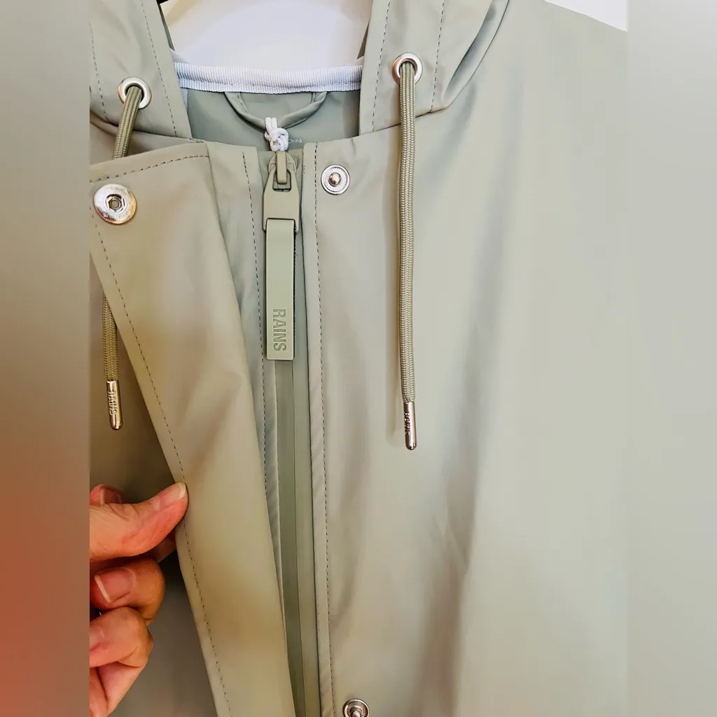 Rains String Parka, “Earth”, women’s L, NWT Green Size L - Image 5