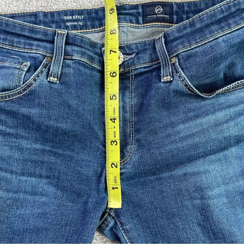 Ag Adriano Goldschmied Jeans Women’s 26 Blue The Stilt Cigarette Leg Low Rise - Image 12