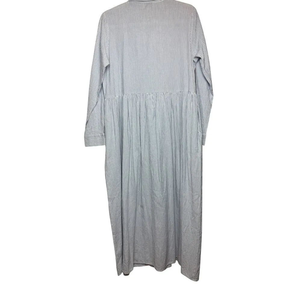 Mille Camilla Shirt Dress in Oxford Stripe NWT Sz. M Blue Size M - Image 4