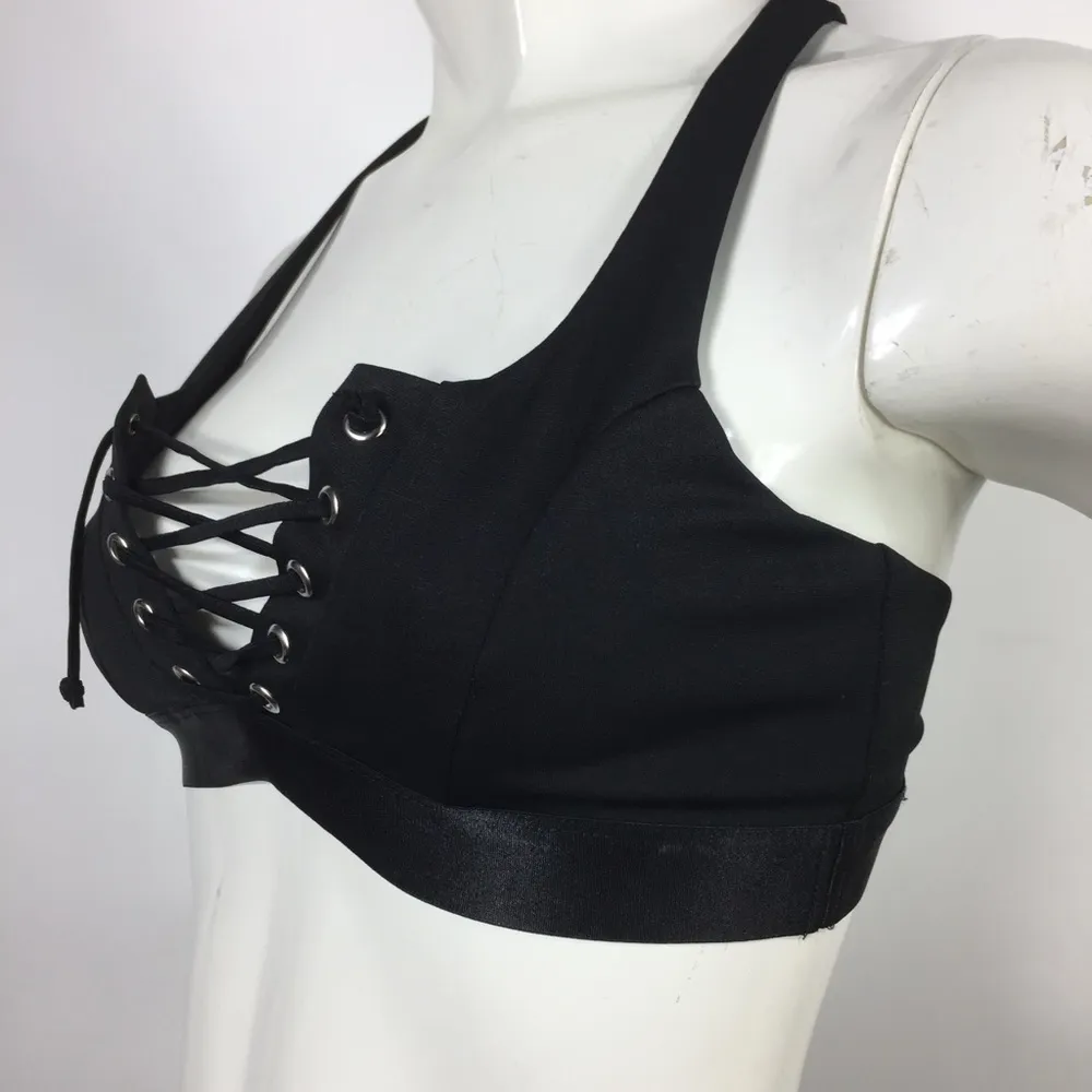 NUDE Strappy Sports Bra Black Size M Size M - Image 13
