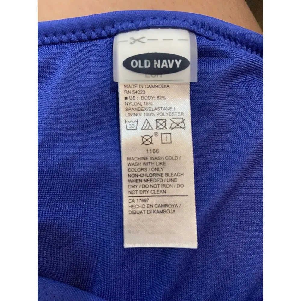 Old Navy Bikini Bottom Swimsuit Cheeky Fit Nylon Colorblock Teal Blue XSmall - Image 3