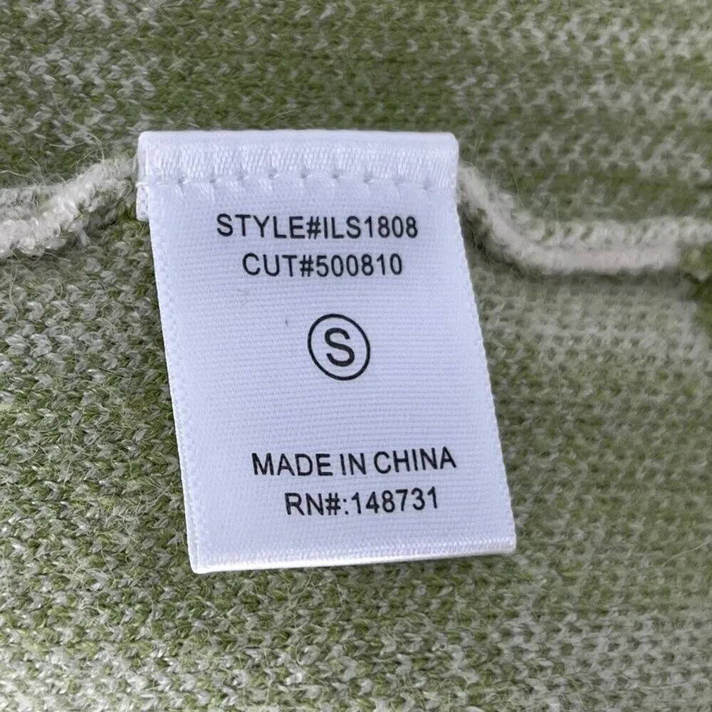 Lalavon Coordinated Set Checkered Crop Knit Sweater Set Green White Size Small - Image 12