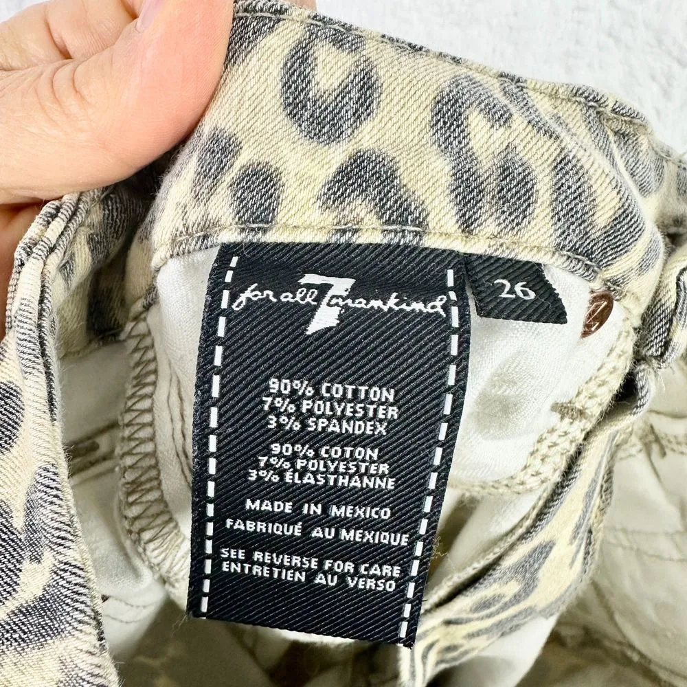 7 For All Mankind Skinny Ankle Jeans in Cheetah Print Size 26 NWT Stretch - Image 6