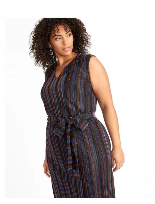 NWOT RACHEL Rachel Roy ERMA DRESS Sequins Metallic Thread Blue Size 2X - Image 9