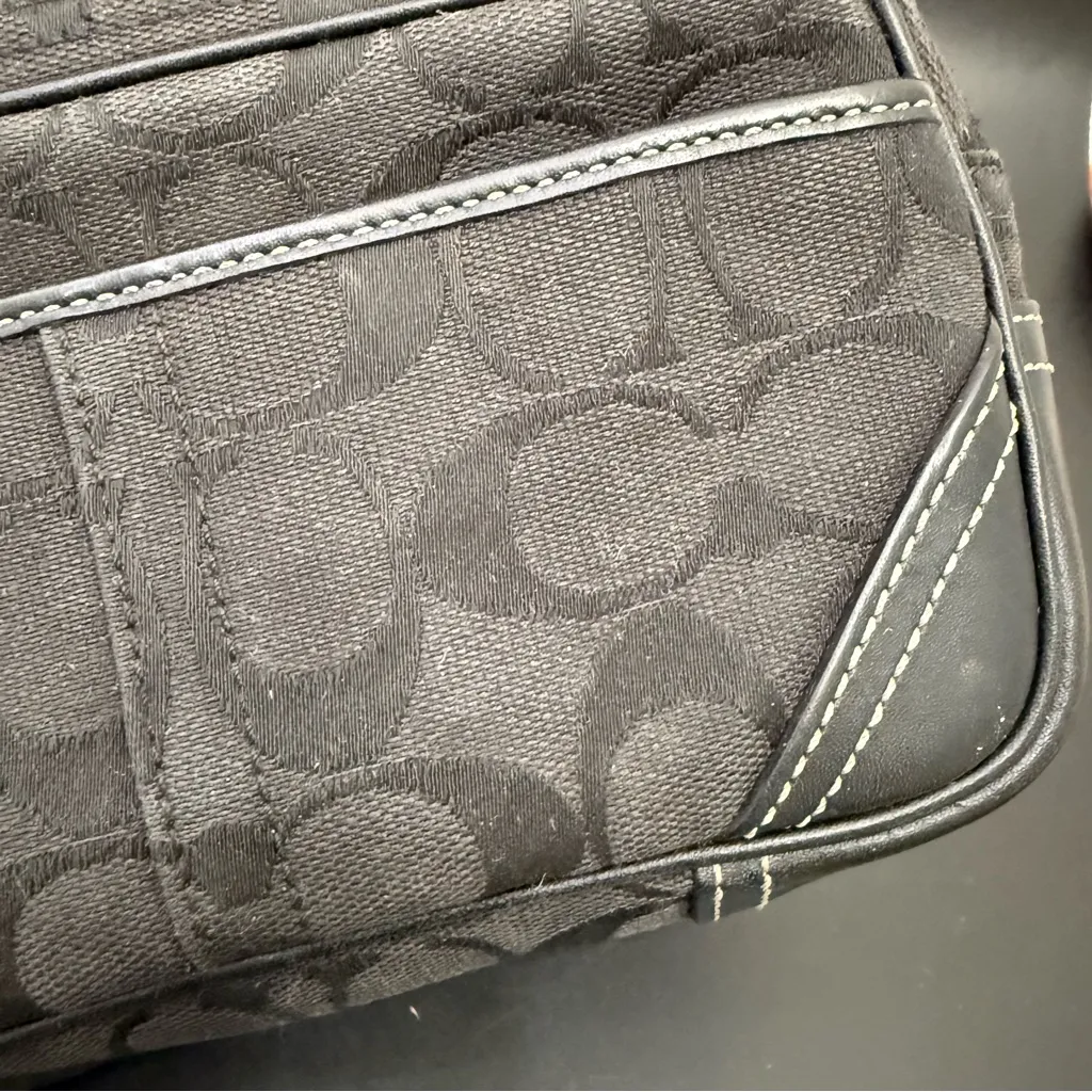 COACH Black Jacquard Canvas Fanny Pack Waist Belt Bag NO BELT - Image 7