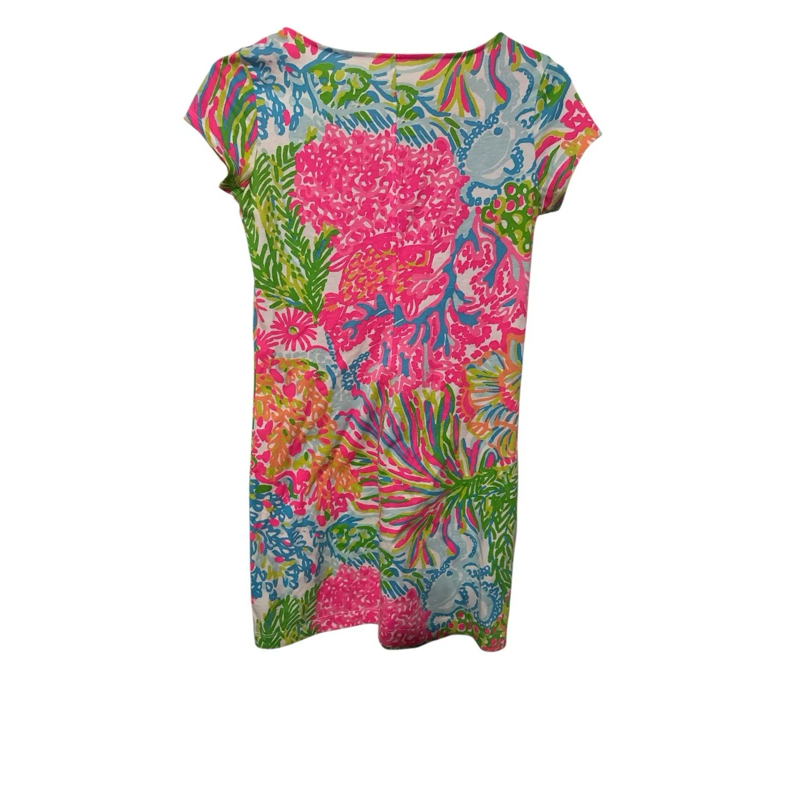 Lilly Pulitzer‎ Brewster Dress More Lovers Coral Pima Cotton Tropical Size XXS - Image 2
