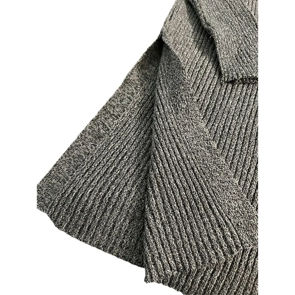 Topshop Heather Black Ribbed Sweater Tunic Side Slits Arm Slits size 6 - Image 3