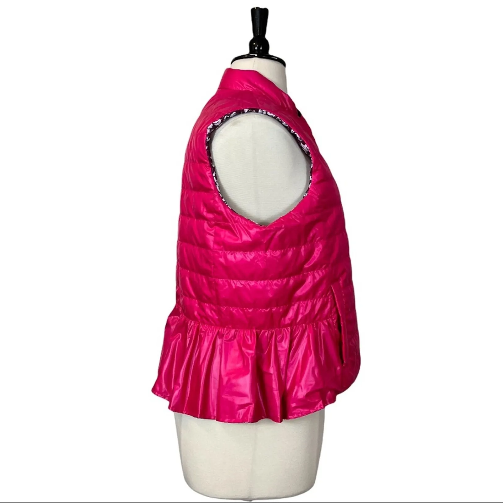 Kate Spade So Foxy Reversible Quilted Snap Front Vest Floral NWT Women's Size XL - Image 8