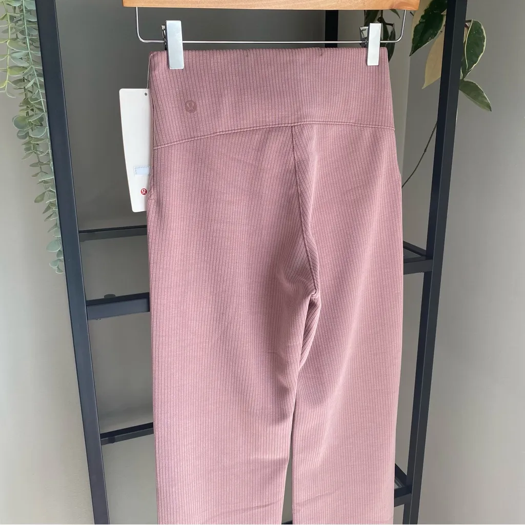 NWT Lululemon Ribbed Softstream Flared Pant in Twilight Rose - Image 2