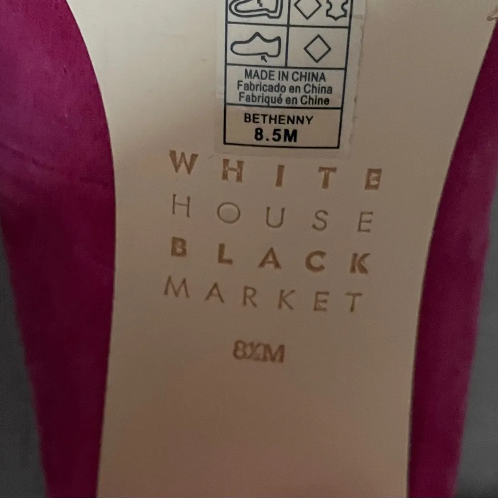 WHBM Bethanny Heels Pink Suede Chunky Block Heel Ankle Strap Women’s Size 8.5 - Image 6