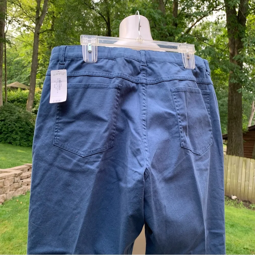 New NWT ORVIS Women Blue Jeans Straight Leg Dress Pants Size 18 - Image 2
