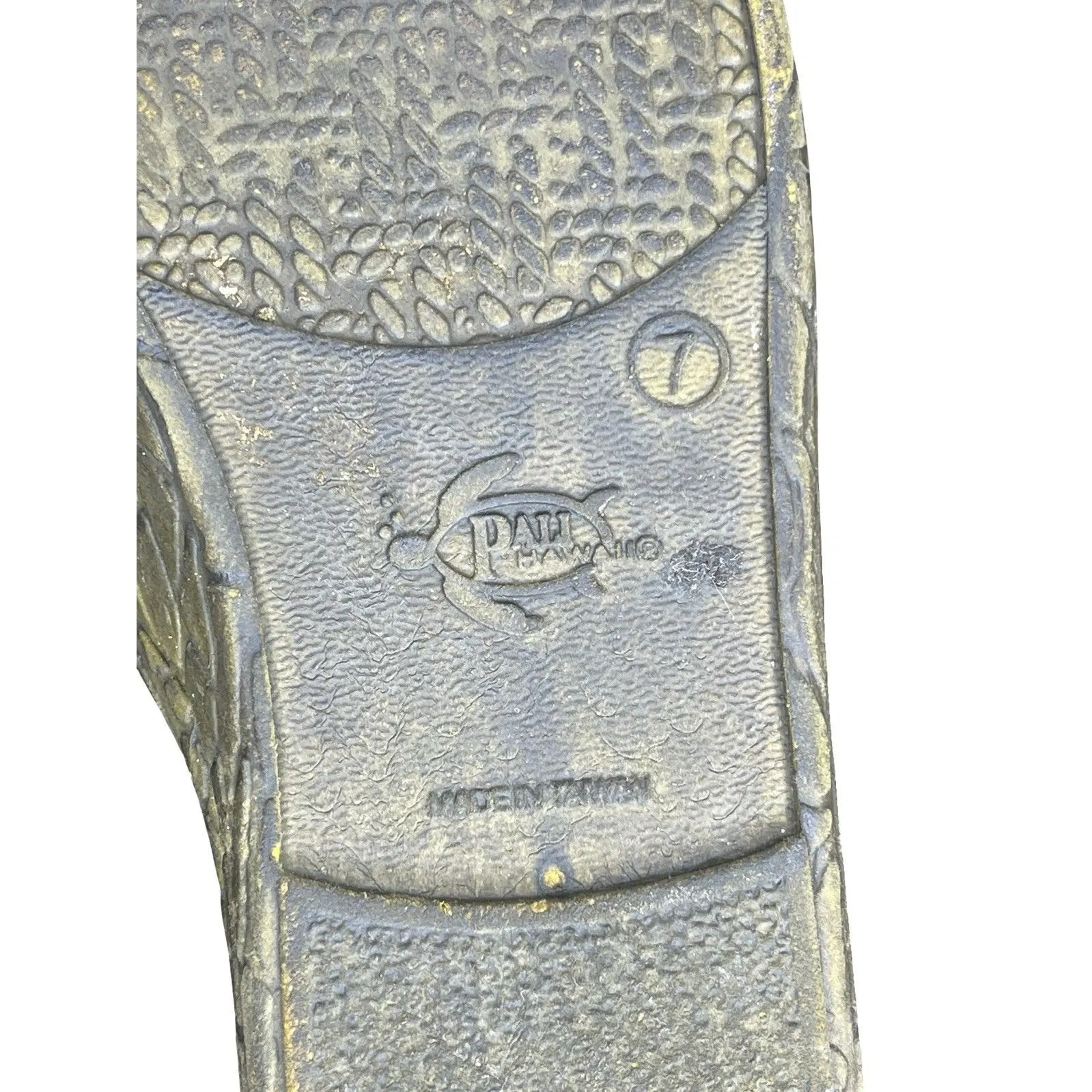 Pali Hawaii Soft Rubber Flip Flops Sandals Beach slip on textured green/brown  7 - Image 8