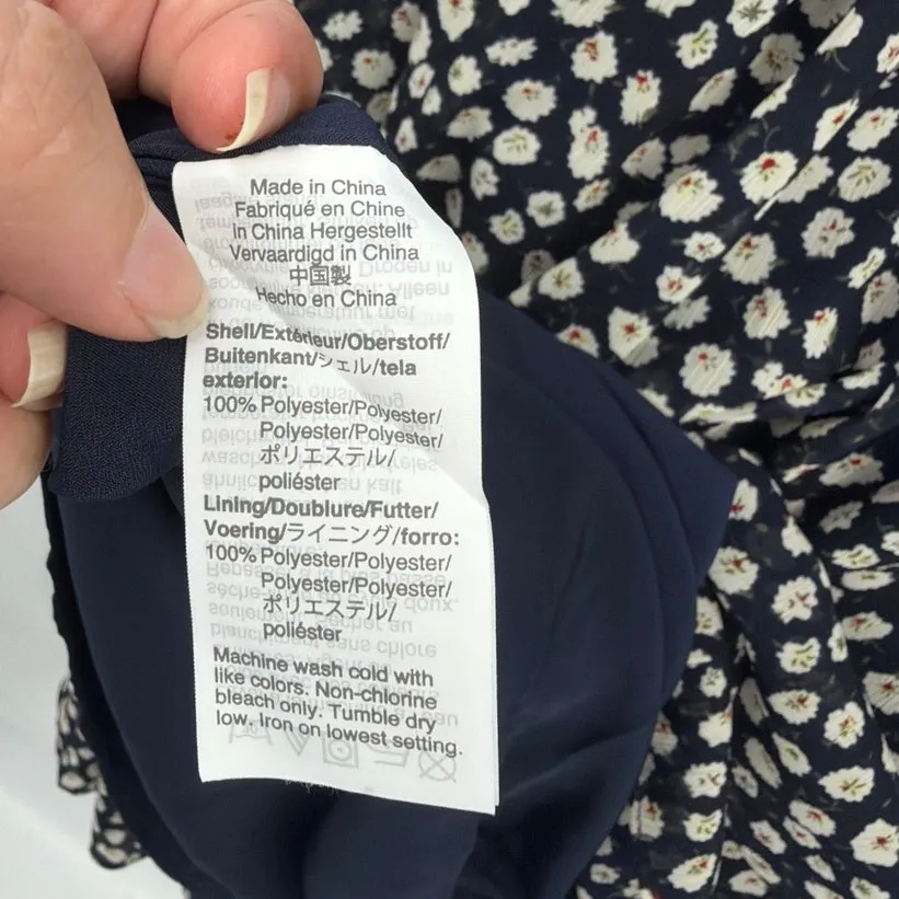 J.Crew Factory Floral Tiered Midi Dress Sz 10 Cottagecore Boho Romantic Chiffon - Image 11