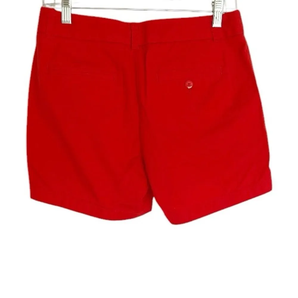J. Crew Bright Red Broken Chino Shorts 5” inseam 100% Cotton Size 2 - Image 2