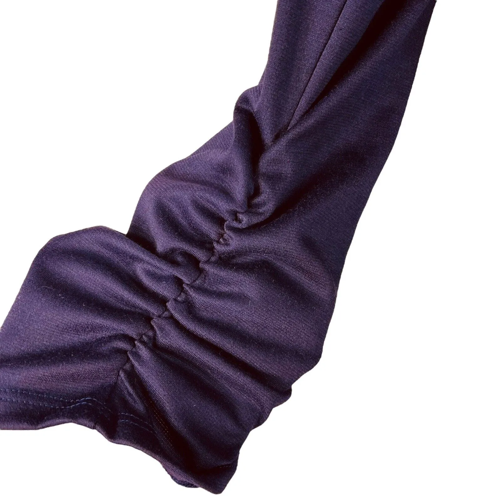 Dressbarn X-Large Open Cardigan 3/4 Ruched Sleeves Stretch Embellished Purple - Image 2