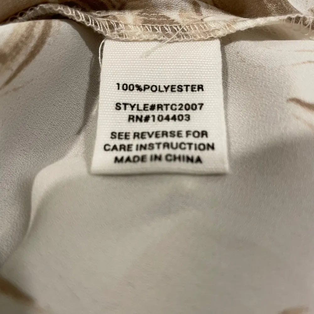 Anthropologie August Sky Medium Blouse, Beige Marble Print, 100% Polyester - Image 8