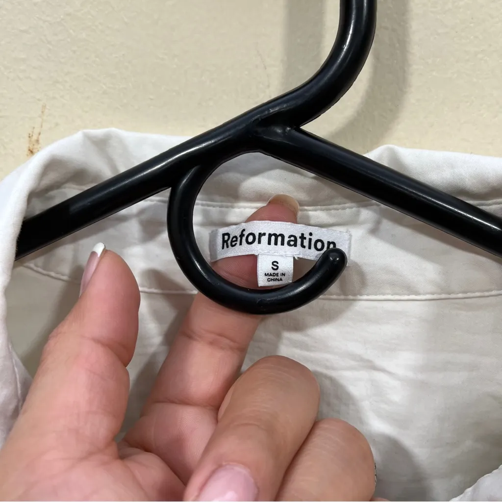 EUC Reformation Eli Oversized Shirt size small white oversized - Image 4