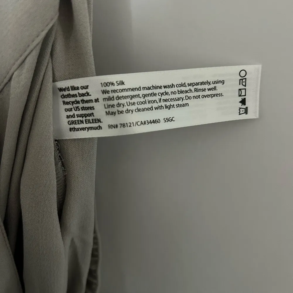 Eileen Fisher 100% Silk Georgette Crepe Wide Leg Wrap Pants in Taupe XS NWT - Image 4