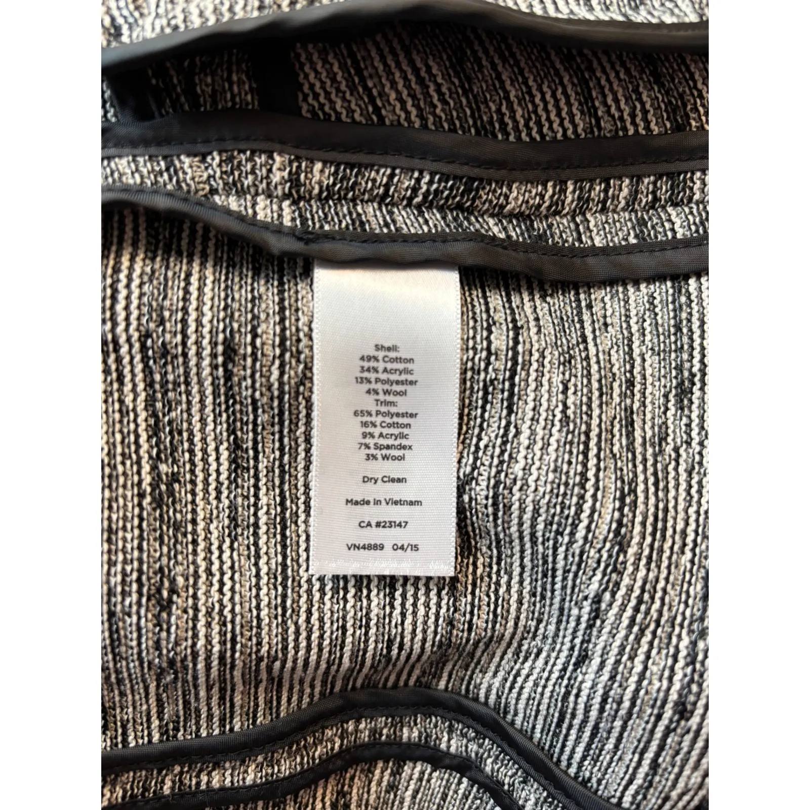 Talbots Black & White Open-Front Blazer Sweater Knit Jacket Size Small Petite - Image 4