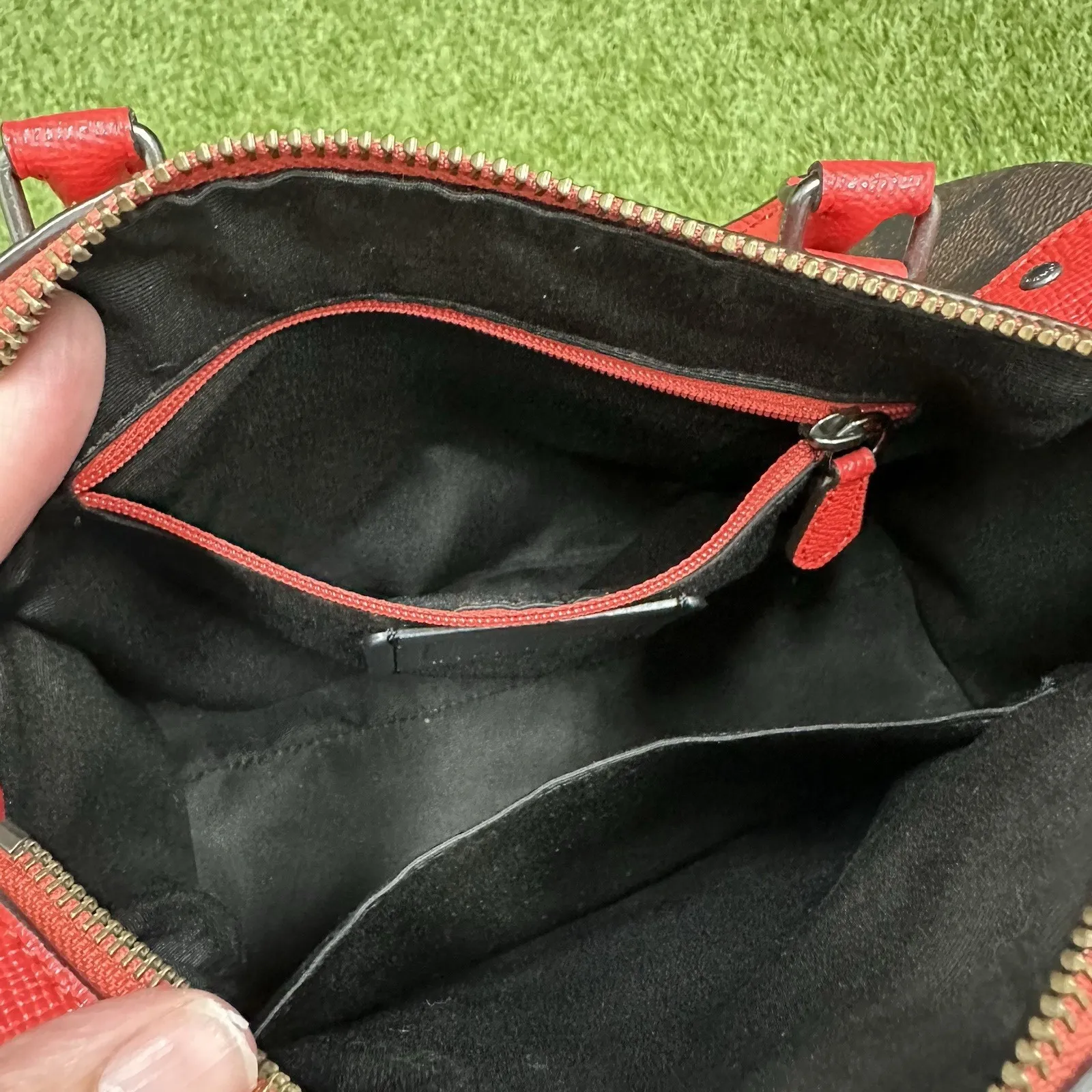 Coach Canvas Mini Bennett Brown Rose Floral‎ Red - Image 10