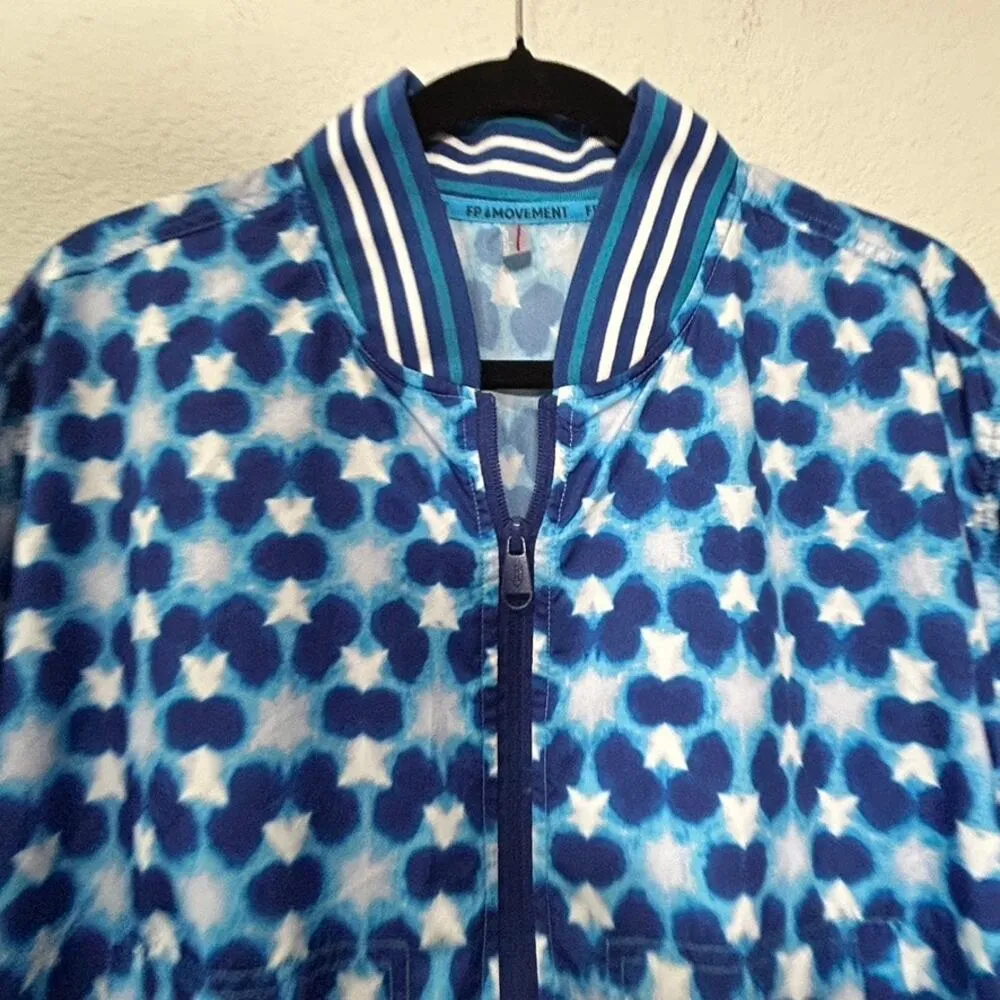 NEW Free People Movement Top Seed Patterned Tennis Jacket Large Coconut Girl Y2K - Image 10