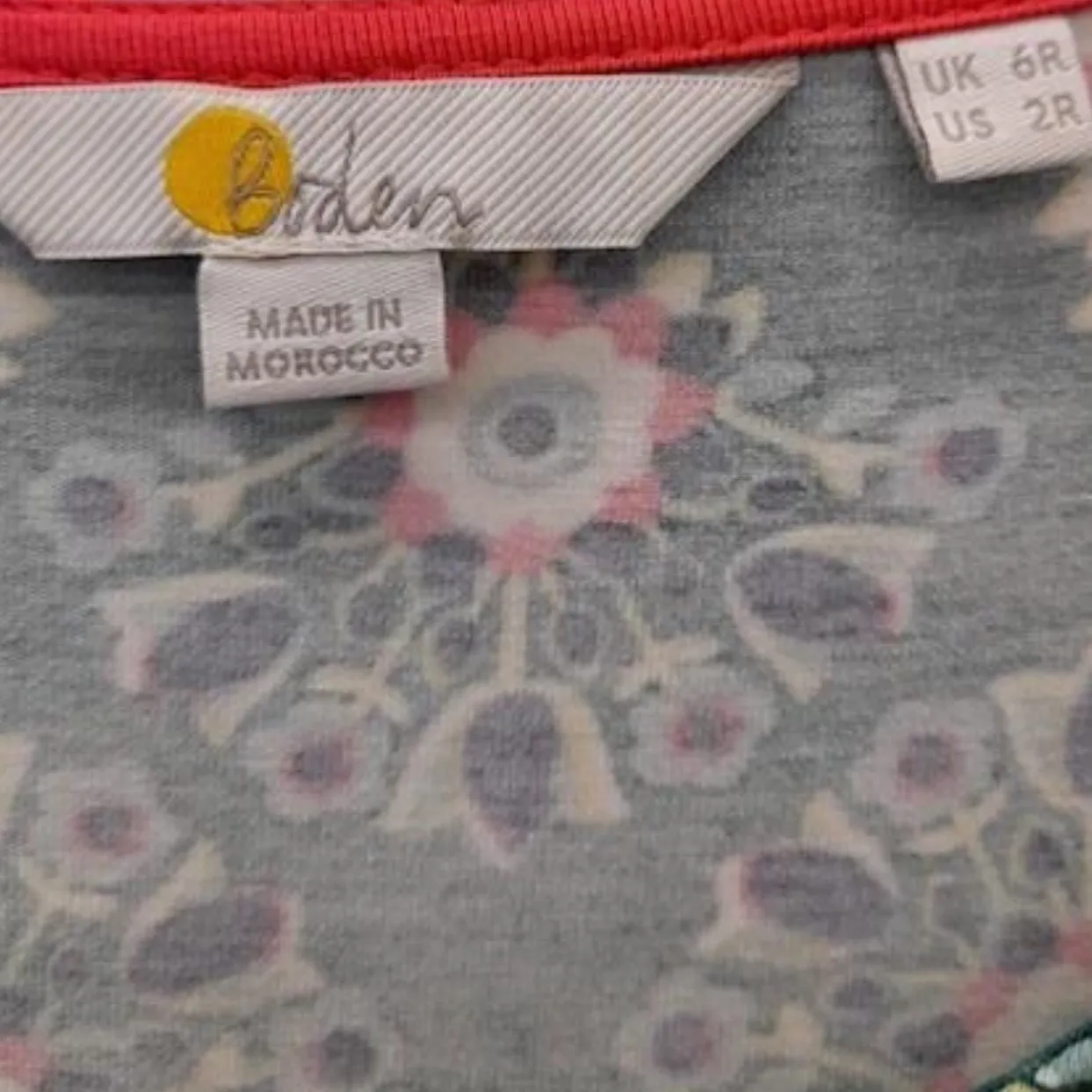 Boden Green Floral Print Stretch Dress US 2R UK 6R Long Sleeve A - Image 4