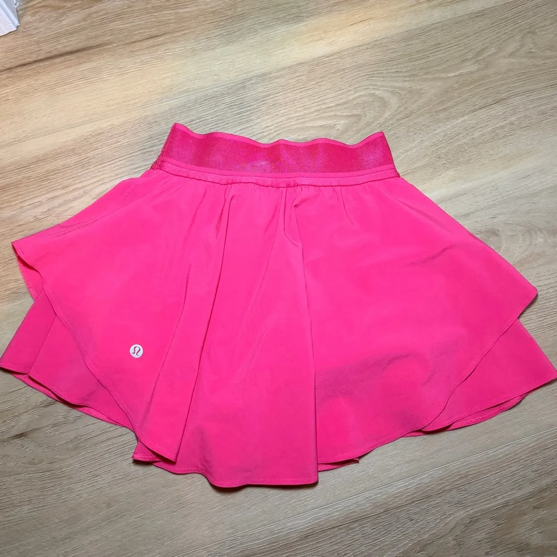 Lululemon Court Rival Skirt Size 0 High Rise Lip Gloss (Hot Pink) - Image 3