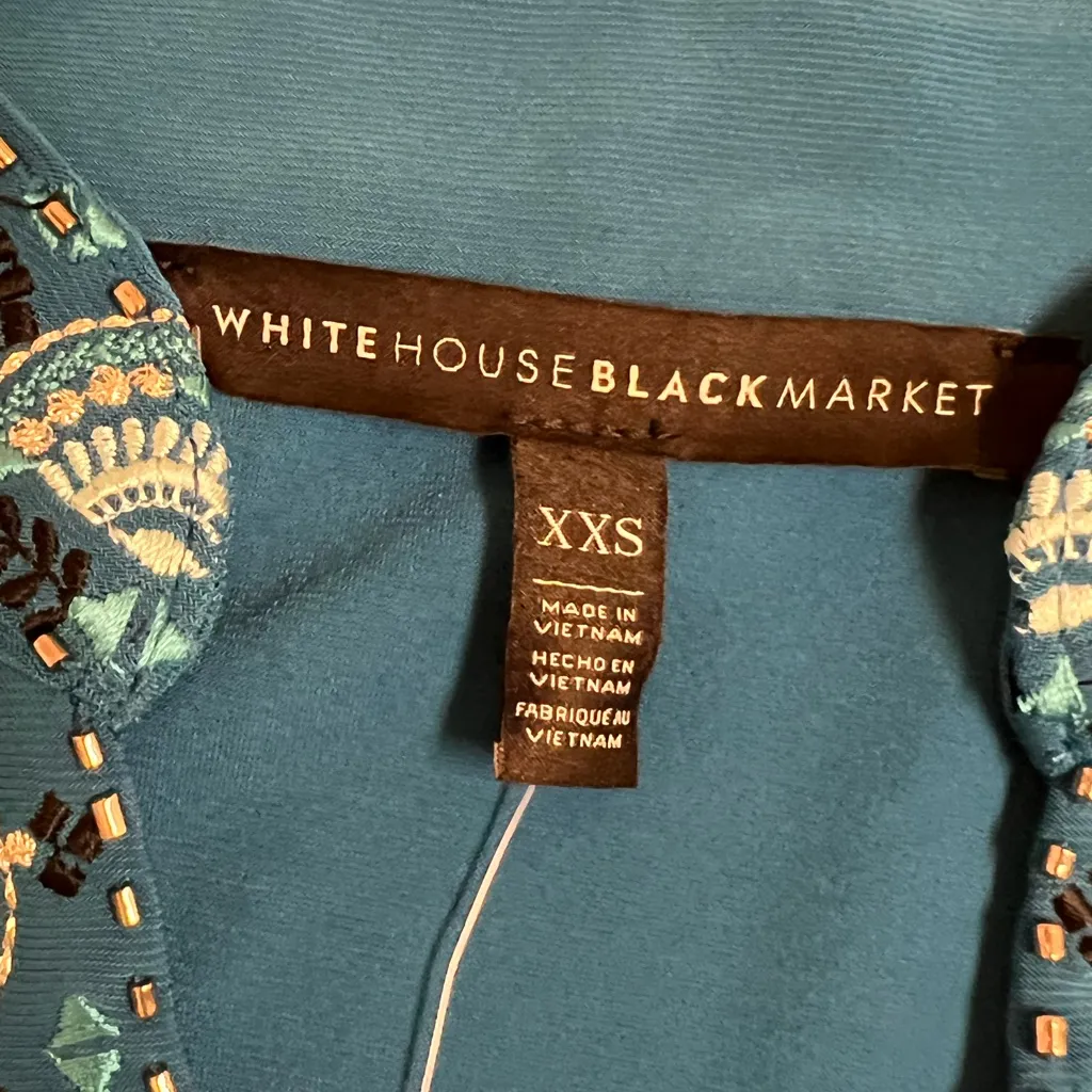 White House Black Market Blue Sleeveless Dress - Size  XXS - NWT - Image 8