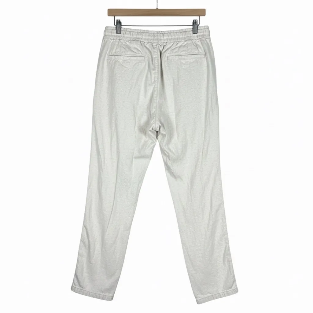 Zara Pants Womens M Cream Cotton Linen Crop Tapered Neutral Minimalist Normcore - Image 4